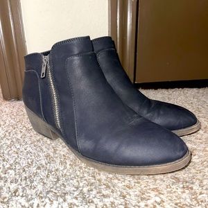 lightly worn black ankle boots